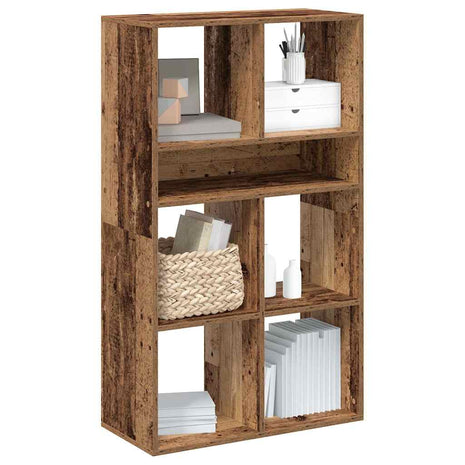 Boekenkast 66x31x112 cm bewerkt hout oud houtkleurig