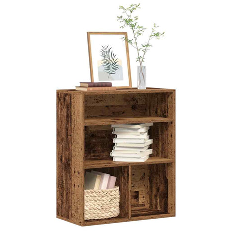 Boekenkast 60x30x71,5 cm bewerkt hout oud houtkleurig