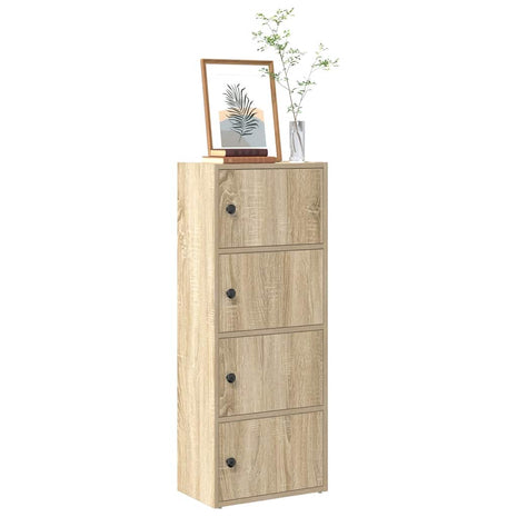 Boekenkast 40x24x102 cm bewerkt hout betongrijs