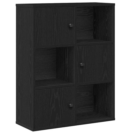 Boekenkast 60x24x76,5 cm bewerkt hout zwart eikenkleurig