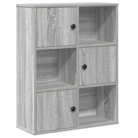 Boekenkast 60x24x76,5 cm bewerkt hout grijs sonoma eikenkleurig