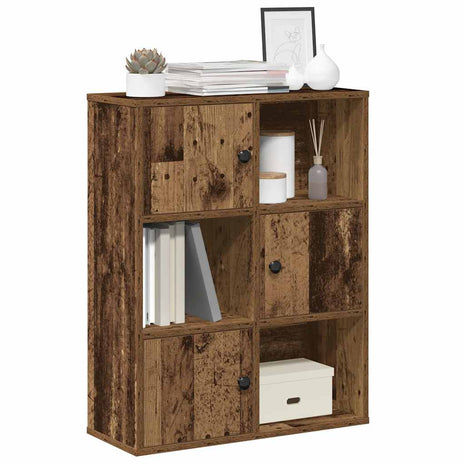 Boekenkast 60x24x76,5 cm bewerkt hout oud houtkleurig