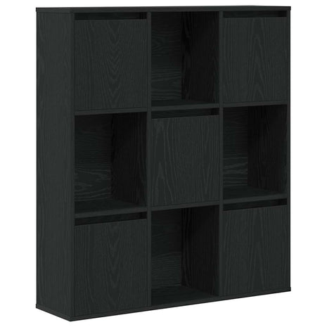 Boekenkast 89x24x101,5 cm bewerkt hout zwart eikenkleurig