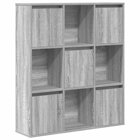 Boekenkast 89x24x101,5 cm bewerkt hout grijs sonoma eikenkleur