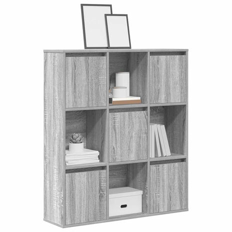 Boekenkast 89x24x101,5 cm bewerkt hout grijs sonoma eikenkleur