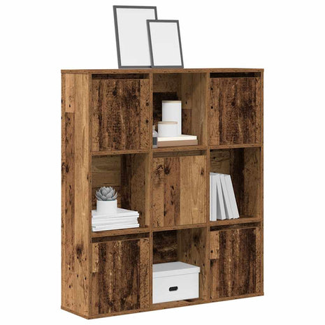 Boekenkast 89x24x101,5 cm bewerkt hout oud houtkleurig