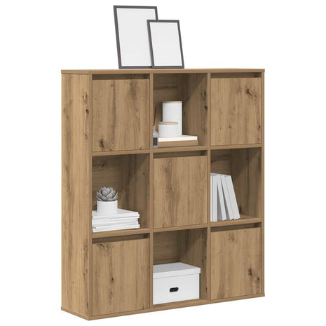 Boekenkast 89x24x101,5 cm bewerkt hout artisanaal eikenkleurig