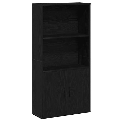 Boekenkast 60x24x120 cm bewerkt hout zwart eikenkleurig