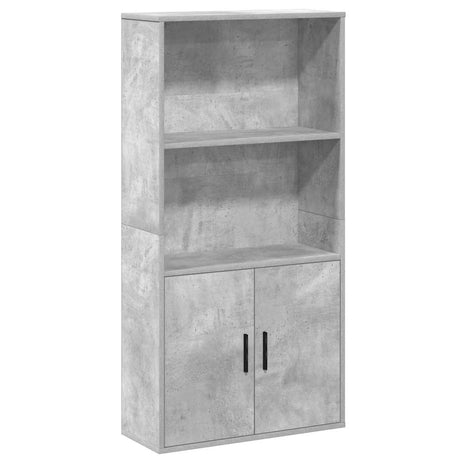 Boekenkast 60x24x120 cm bewerkt hout betongrijs