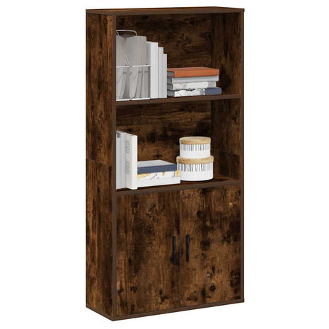 Boekenkast 60x24x120 cm bewerkt hout gerookt eikenkleurig