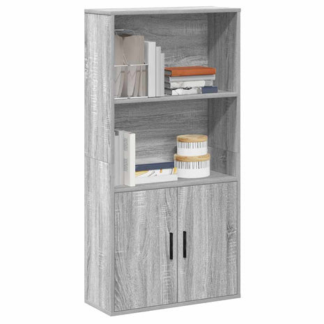 Boekenkast 60x24x120 cm bewerkt hout grijs sonoma eikenkleurig