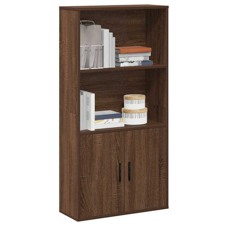 Boekenkast 60x24x120 cm bewerkt hout bruin eikenkleurig