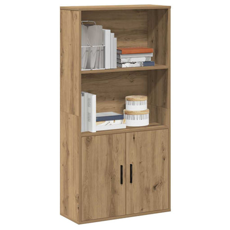 Boekenkast 60x24x120 cm bewerkt hout artisanaal eikenkleurig