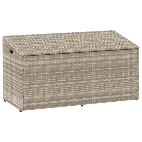 Tuinbox 110x50x58 cm poly rattan lichtgrijs