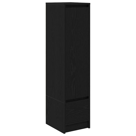 Highboard 29,5x34x119,5 cm spaanplaat zwart eikenkleurig