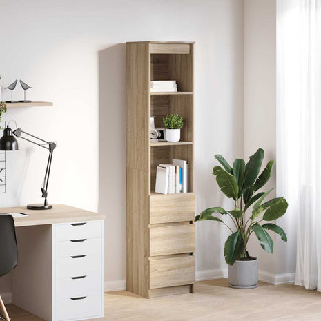 Highboard 37,5x35x180 cm spaanplaat sonoma eikenkleurig