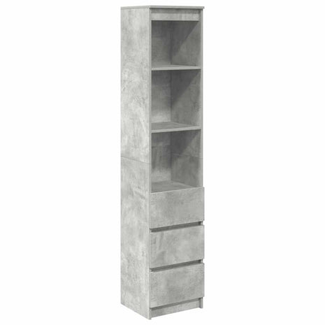 Highboard 37,5x35x180 cm spaanplaat betongrijs