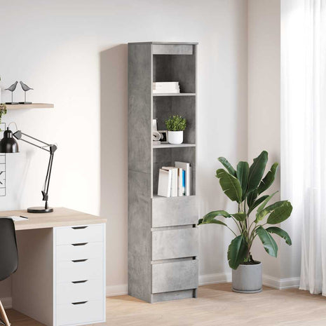 Highboard 37,5x35x180 cm spaanplaat betongrijs