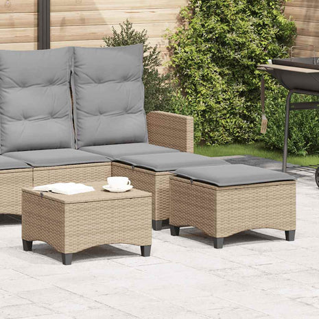 Tuinkrukken met kussens 2 st 55x55x36 cm poly rattan beige