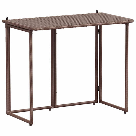 Tuintafel inklapbaar 90x51x75 cm poly rattan bruin