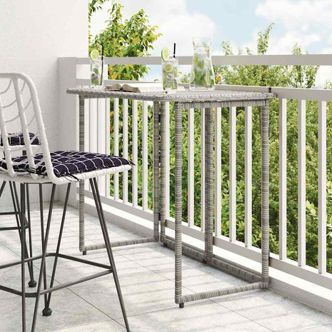 Tuintafel inklapbaar 90x51x75 cm poly rattan grijs