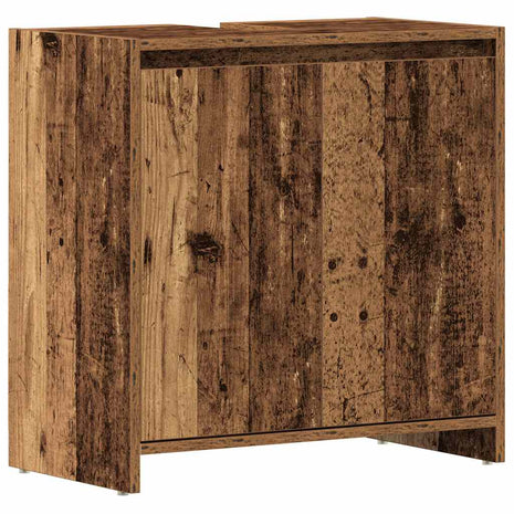 Wastafelkast 60x33x60 cm bewerkt hout oud houtkleurig