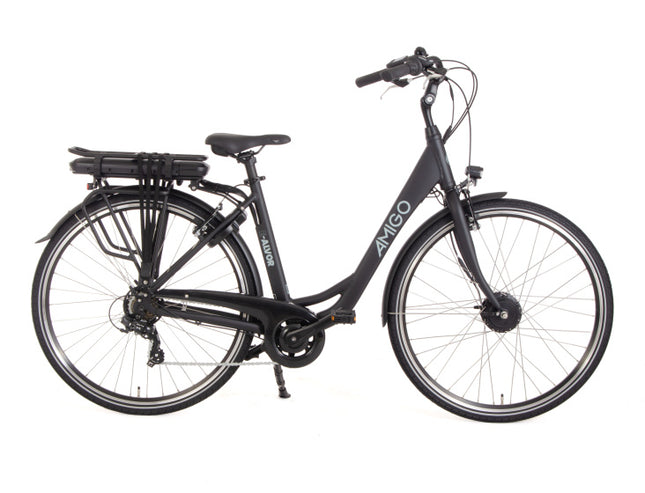 Amigo E-Alvor D1 Dames 7V V-Brakes matzwart 50 cm 28 inch