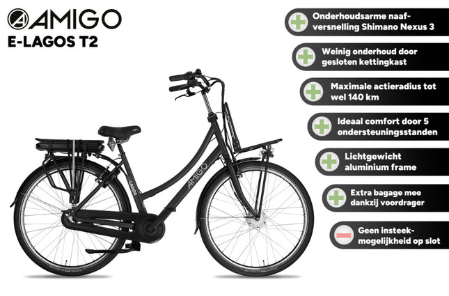 Amigo E-Lagos T2 Dames 3V V-Brakes