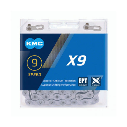 Kmc X9 Fietsketting 1/2"-11/128" 114 Schakels 9V Ept Anti Roest
