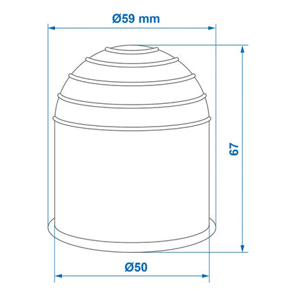 Proplus Trekhaakdop Kunststof 7 Cm Chroom
