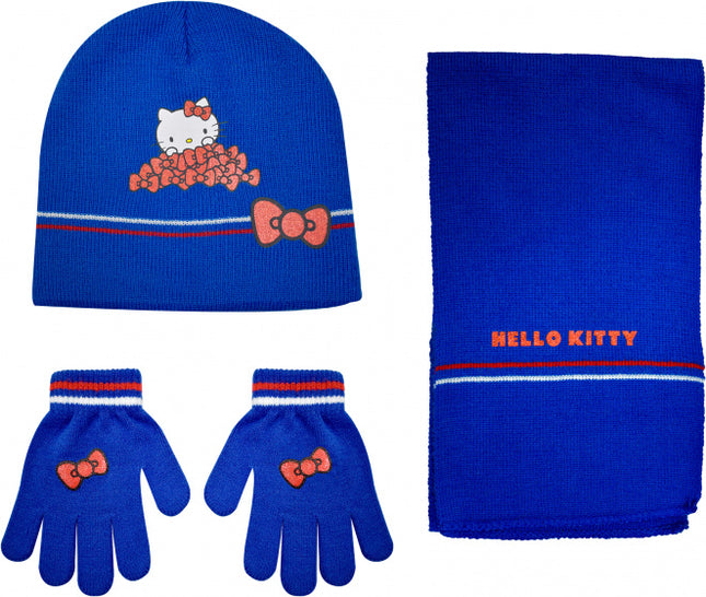Stamion Winterset Hello Kitty Junior Acryl Blauw 4-Delig One-Size