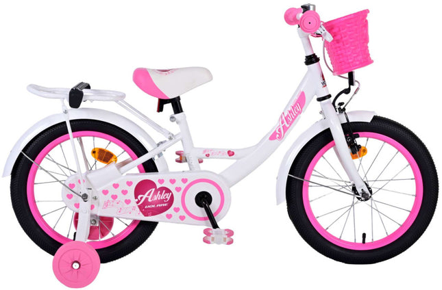 Volare Ashley Meisjes Terugtraprem wit/roze 23 cm 16 inch