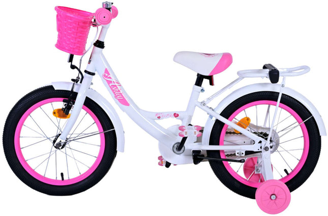 Volare Ashley Meisjes Terugtraprem wit/roze 23 cm 16 inch