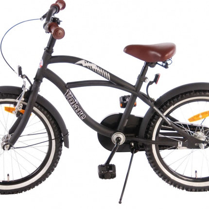 Volare Black Cruiser 18 Inch 27 Cm Jongens Terugtraprem Matzwart